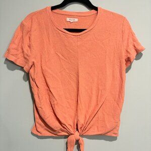 Madewell Tie Front Top Peach  M